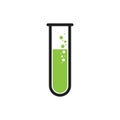 Test tube logo. Scientific research, chemical experiment. Symbol, icon illustration