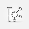 Test tube and molecule outline icon. Vector Chemistry symbol