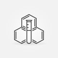 Test Tube with Molecule vector Chemistry Hexagonal Formula concept outline icon