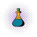 Test tube with oil icon, comics style Royalty Free Stock Photo