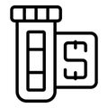 Test tube pcr icon outline vector. Corona health