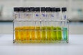 Test tube rack at laboratory Royalty Free Stock Photo