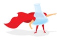 Test tube science super hero with cape Royalty Free Stock Photo