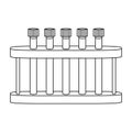 Test tube stand with test tubes Royalty Free Stock Photo