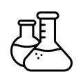 Test tube vector, Back to school line style icon