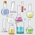 Test-tube vector chemical glass test tubes filled with liquid for scientific research or experiment illustration Royalty Free Stock Photo