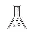 Test tube vector icon. Vector clinically tested product, laboratory beaker vial tube Royalty Free Stock Photo