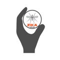 Test tube with a virus in a hand icon symbol of fight against an Royalty Free Stock Photo
