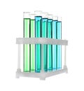 Test tubes with blue and green samples Royalty Free Stock Photo