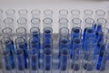 Blue liquid test tubes
