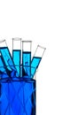 Test tubes blue liquid, Laboratory Glassware Royalty Free Stock Photo