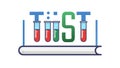 TEST Tubes & Book: Scientific Learning Vector Icon, vector design Generative AI Royalty Free Stock Photo