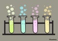 Test tubes and chemical elements. Royalty Free Stock Photo