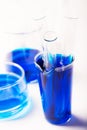 Test tubes with chemical reagent (or water) Royalty Free Stock Photo