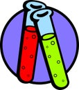 test tubes with chemicals vector illustration