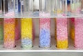 Test tubes with colorful mineral salts