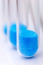 Test tubes filled with blue copper sulfate