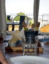 Test tubes filled with yellow water on a food tray