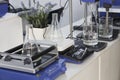 Test tubes and flasks - laboratory glassware. Chemical laboratory equipment