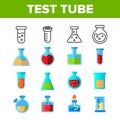 Test Tubes And Flasks Vector Color Icons Set Royalty Free Stock Photo