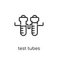 test tubes icon. Trendy modern flat linear vector test tubes icon on white background from thin line collection, outline vector i