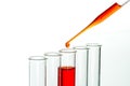 Test tubes and pipette drop, Laboratory Glassware Royalty Free Stock Photo