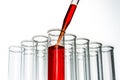 Test tubes and pipette drop, Laboratory Glassware Royalty Free Stock Photo
