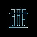 Test Tubes Rack vector concept linear blue icon or sign Royalty Free Stock Photo