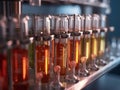 Test tubes in the science lab. Development of new chemicals. Royalty Free Stock Photo