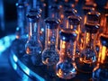 Test tubes in the science lab. Development of new chemicals. Royalty Free Stock Photo