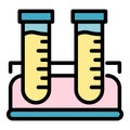 Test tubes on the stand icon color outline vector Royalty Free Stock Photo