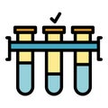 Test tubes stand icon color outline vector Royalty Free Stock Photo