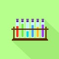 Test tubes on stand icon, flat style Royalty Free Stock Photo