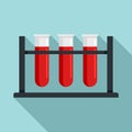 Test tubes stand icon, flat style Royalty Free Stock Photo