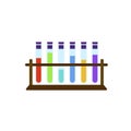 Test tubes on stand icon, flat style Royalty Free Stock Photo