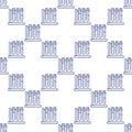 Test Tubes vector Science seamless pattern in thin line style Royalty Free Stock Photo