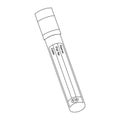 Test. Vector illustration-Sketch of a test tube for testing blood samples. Place for text: name, pat Ã¢ââ, date.