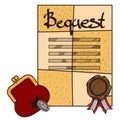 Testament, bequest background. Ancient documents, Wild West, design elements