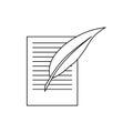 Testament letter and pen icon, outline style