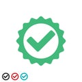 Tested and certified stamp. 100 percent quality check mark