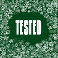 TESTED on green banner with flowers.