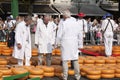 Testers at cheese market in Alkmaar, Holland