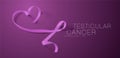 Testicular Cancer Awareness Calligraphy Poster Design. Realistic Orchid Ribbon. April is Cancer Awareness Month. Vector