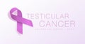 Testicular Cancer Awareness Calligraphy Poster Design. Realistic Orchid Ribbon. April is Cancer Awareness Month. Vector