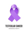 Testicular cancer awareness ribbon vector illustration isolated
