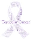 Testicular Cancer with ribbon word cloud.