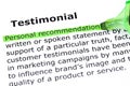 Testimonial Definition