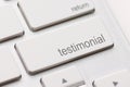 Testimonial on Return key Royalty Free Stock Photo