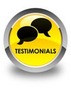 Testimonials (chat icon) glossy yellow round button