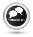 Testimonials (chat icon) prime black round button